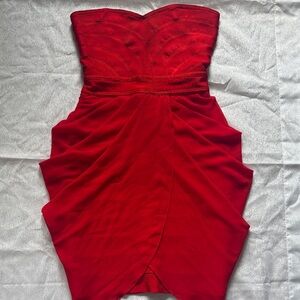 Celeb Boutique Elegant Red Strapless Dress